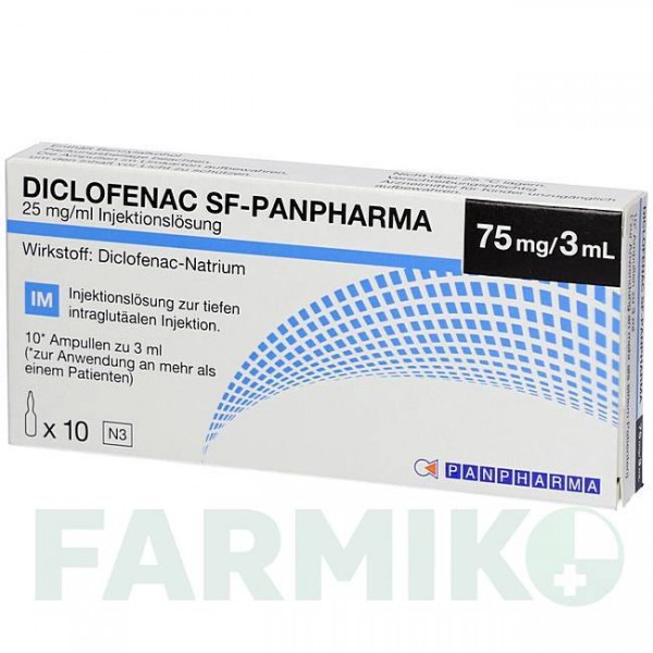 ДИКЛОФЕНАК (DICLOFENAC) розчин 10x3 мл - Диклофенак PANPHARMA