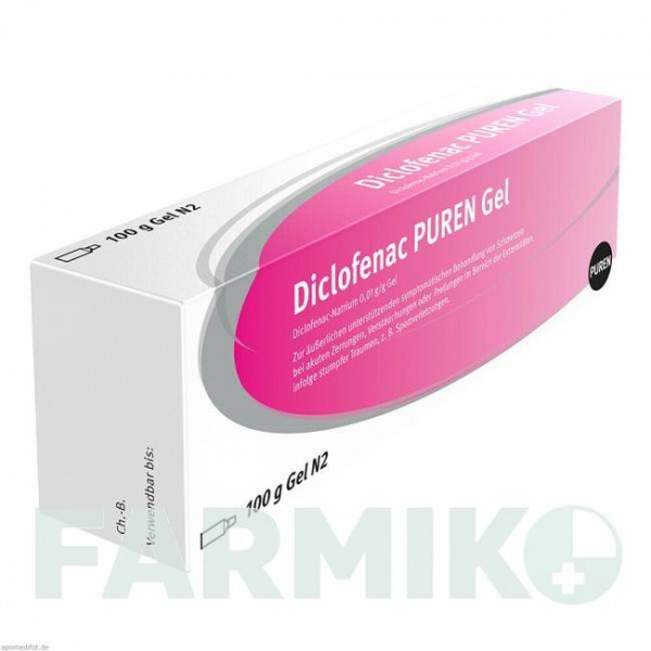 ДИКЛОФЕНАК (DICLOFENAC) гель 100 г - Диклофенак PUREN PHARMA