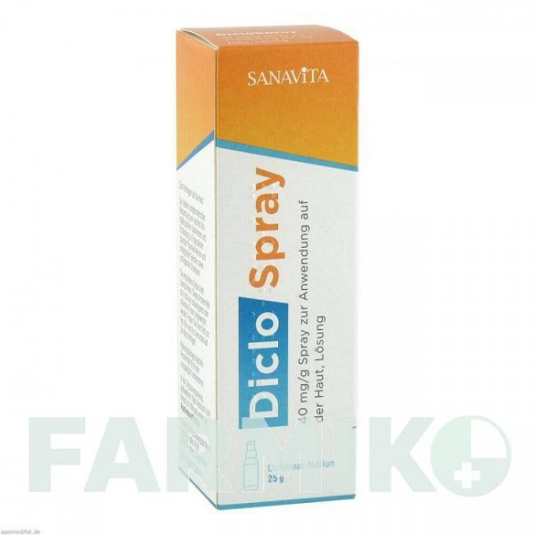 ДИКЛОСПРЕЙ (DICLOSPRAY) 40 мг/г спрей 25 г - Диклофенак SANAVITA PHARMACEUTICALS