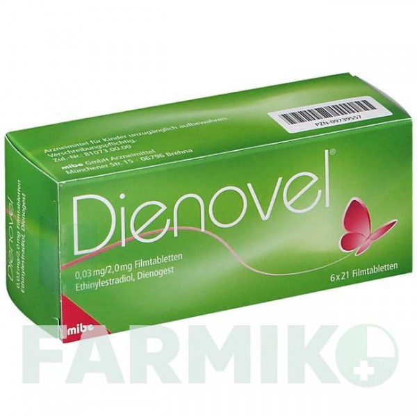 ДИЕНОВЕЛЬ (DIENOVEL) 0,03 мг/2,0 мг таблетки 6x21 шт - Антиандроген, Эстроген MIBE