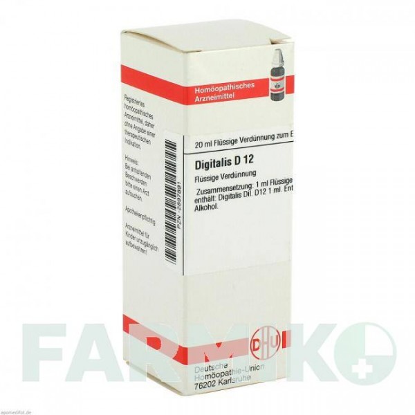 ДИГИТАЛИС (DIGITALIS) D 12 раствор 20 мл - Гомеопатия DHU