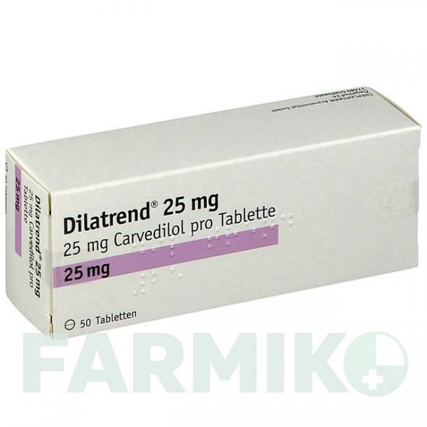 ДИЛАТРЕНД (DILATREND) 25 мг таблетки 50 шт - Карведилол CHEPLAPHARM