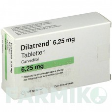 ДИЛАТРЕНД (DILATREND) 6,25 мг таблетки 100 шт - Карведилол KOHLPHARMA