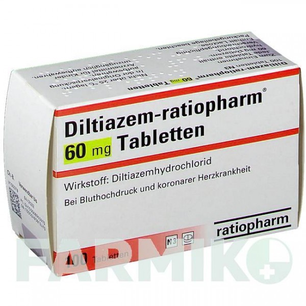 ДИЛТІАЗЕМ (DILTIAZEM) 60 мг таблетки 100 шт - Дилтіазем RATIOPHARM