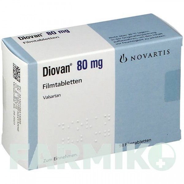 ДІОВАН (DIOVAN) 80 мг таблетки 98 шт - Валсартан ORIFARM
