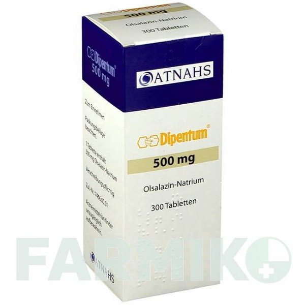 ДИПЕНТУМ (DIPENTUM) 500 мг таблетки 300 шт - Олсалазин ATNAHS PHARMA
