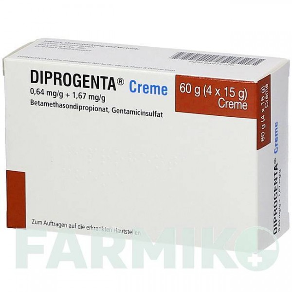 ДИПРОГЕНТА (DIPROGENTA) крем 60 г - Бетаметазон, Антибиотик AXICORP PHARMA