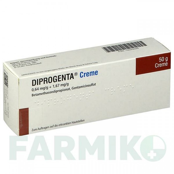 ДИПРОГЕНТА (DIPROGENTA) крем 50 г - Бетаметазон, Антибіотик AXICORP PHARMA