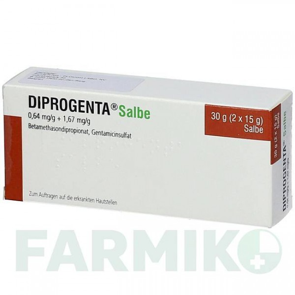 ДИПРОГЕНТА (DIPROGENTA) мазь 30 г - Бетаметазон, Антибіотик AXICORP PHARMA