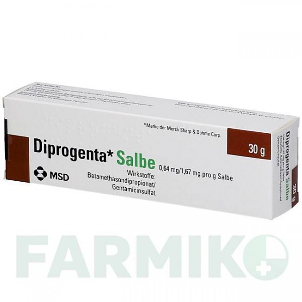 ДИПРОГЕНТА (DIPROGENTA) мазь 30 г - Бетаметазон, Антибіотик EMRA-MED