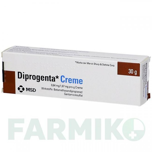 ДИПРОГЕНТА (DIPROGENTA) крем 30 г - Бетаметазон, Антибиотик EMRA-MED