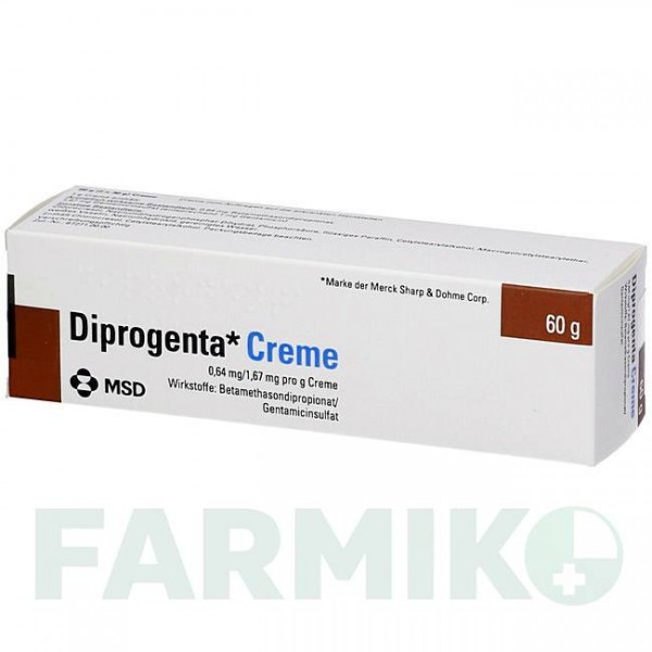 ДИПРОГЕНТА (DIPROGENTA) крем 60 г - Бетаметазон, Антибиотик EMRA-MED