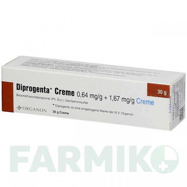 ДИПРОГЕНТА (DIPROGENTA) крем 30 г - Бетаметазон, Антибиотик KOHLPHARMA