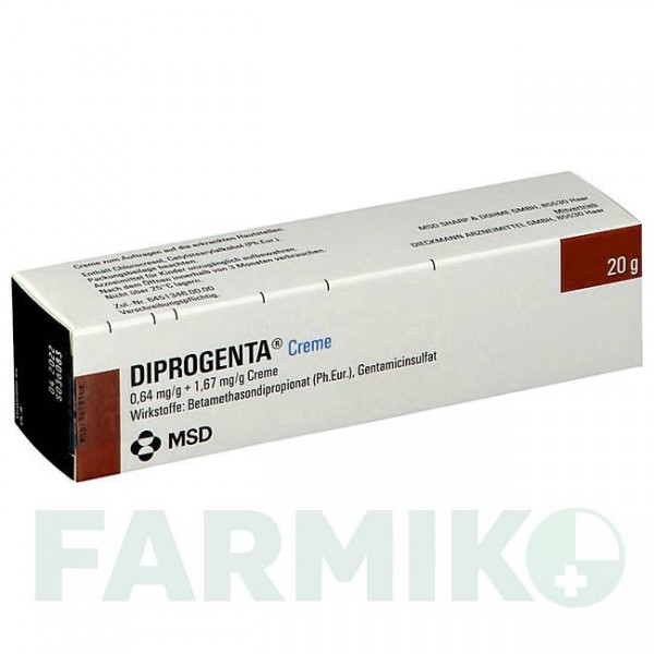 ДИПРОГЕНТА (DIPROGENTA) крем 20 г - Бетаметазон, Антибіотик ORGANON