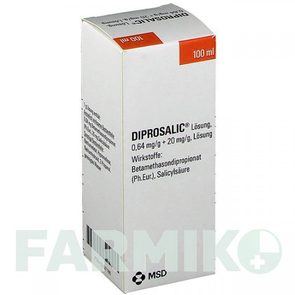 ДИПРОСАЛИК (DIPROSALIC) 0,64 мг/г + 20 мг/г раствор 100 мл - Бетаметазон ORGANON