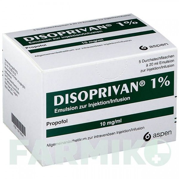 ДИЗОПРИВАН (DISOPRIVAN) 1% флакон 5x20 мл - Пропофол ASPEN