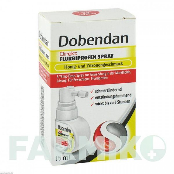ДОБЕНДАН (DOBENDAN) спрей 15 мл - Флурбипрофен RECKITT BENCKISER