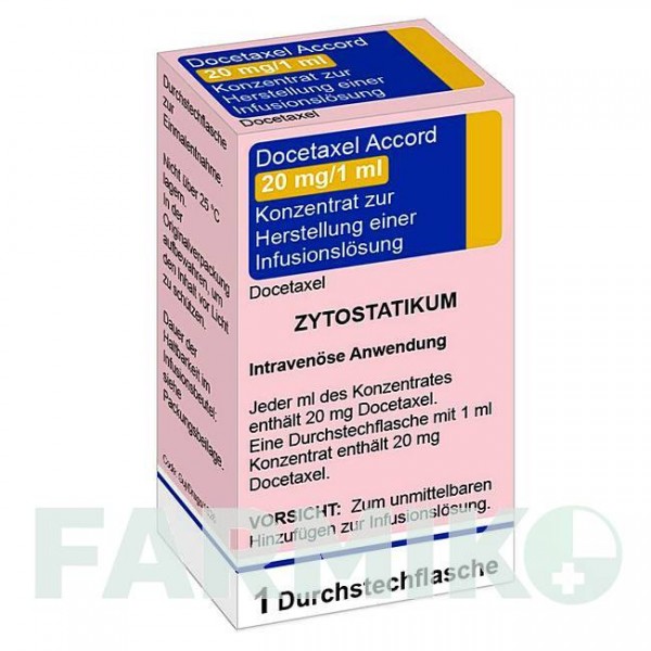 ДОЦЕТАКСЕЛ (DOCETAXEL) 20 мг/1 мл концентрат 1 шт - Доцетаксел ACCORD HEALTHCARE
