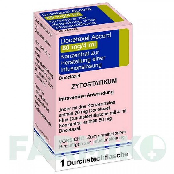 ДОЦЕТАКСЕЛ (DOCETAXEL) 80 мг/4 мл концентрат 1 шт - Доцетаксел ACCORD HEALTHCARE