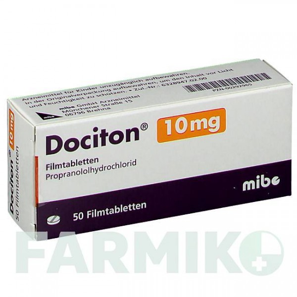 ДОЦИТОН (DOCITON) 10 мг таблетки 50 шт - Пропранолол MIBE