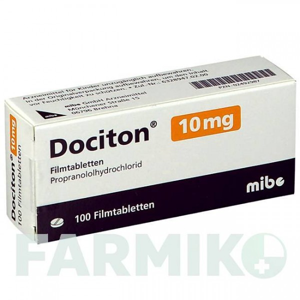 ДОЦИТОН (DOCITON) 10 мг таблетки 100 шт - Пропранолол MIBE