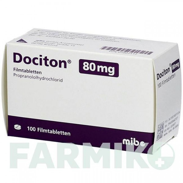 ДОЦИТОН (DOCITON) 80 мг таблетки 100 шт - Пропранолол MIBE