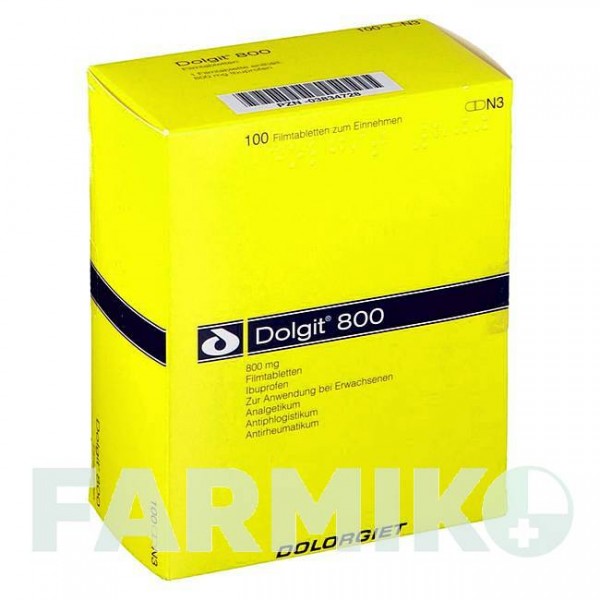 ДОЛГИТ (DOLGIT) 800 таблетки 100 шт - Ибупрофен DR.THEISS NATURWAREN