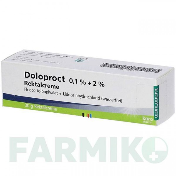ДОЛОПРОКТ (DOLOPROCT) 0,1% + 2% крем 30 г - Флуокортолон, Інше EURIMPHARM
