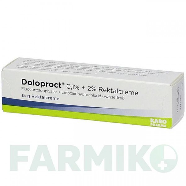 ДОЛОПРОКТ (DOLOPROCT) 0,1% + 2% крем 15 г - Флуокортолон, Другое KARO PHARMA