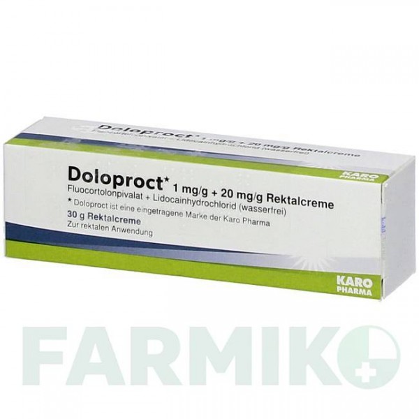 ДОЛОПРОКТ (DOLOPROCT) 1 мг/г + 20 мг/г крем 30 г - Флуокортолон, Другое KOHLPHARMA