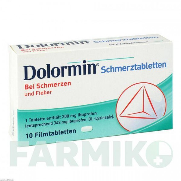 ДОЛОРМИН (DOLORMIN) таблетки 10 шт - Ибупрофен JOHNSON & JOHNSON