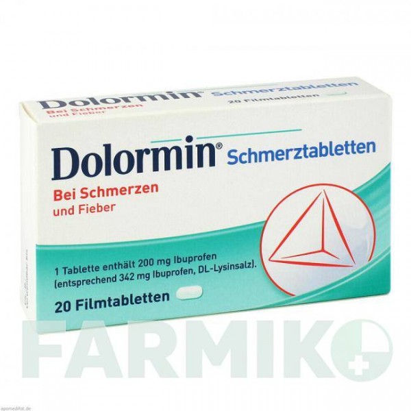 ДОЛОРМИН (DOLORMIN) таблетки 20 шт - Ибупрофен JOHNSON & JOHNSON