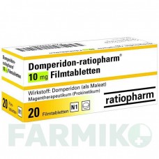 ДОМПЕРІДОН (DOMPERIDON) 10 мг таблетки 20 шт - Домперидон RATIOPHARM