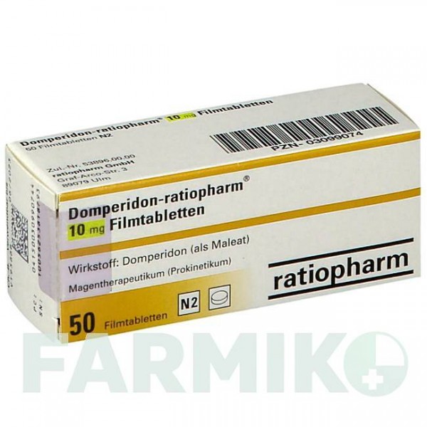 ДОМПЕРІДОН (DOMPERIDON) 10 мг таблетки 50 шт - Домперидон RATIOPHARM