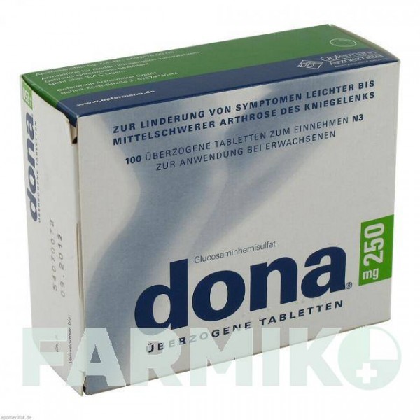 ДОНА (DONA) 250 мг таблетки 100 шт - Глюкозамін MEDA PHARMA