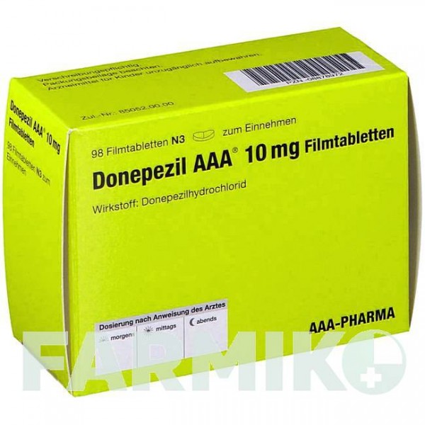 ДОНЕПЕЗИЛ (DONEPEZIL) 10 мг таблетки 98 шт - Донепезил AAA - PHARMA
