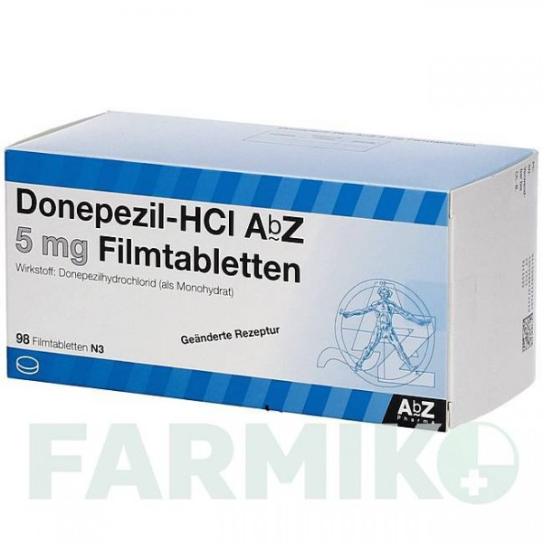 ДОНЕПЕЗИЛ (DONEPEZIL) 5 мг таблетки 98 шт - Донепезил ABZ PHARMA