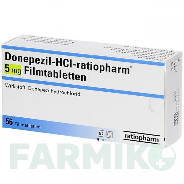 ДОНЕПЕЗИЛ (DONEPEZIL) 5 мг таблетки 56 шт - Донепезил RATIOPHARM