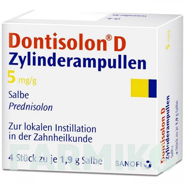 ДОНТІЗОЛОН (DONTISOLON) картриджі 4x1,9 г - Преднізолон SEPTODONT