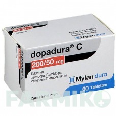 ДОПАДУРА (DOPADURA) 200/50 мг таблетки 60 шт - Леводопа, Карбидопа VIATRIS