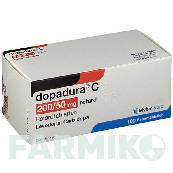 ДОПАДУРА (DOPADURA) 200/50 мг таблетки 100 шт - Леводопа, Карбидопа VIATRIS