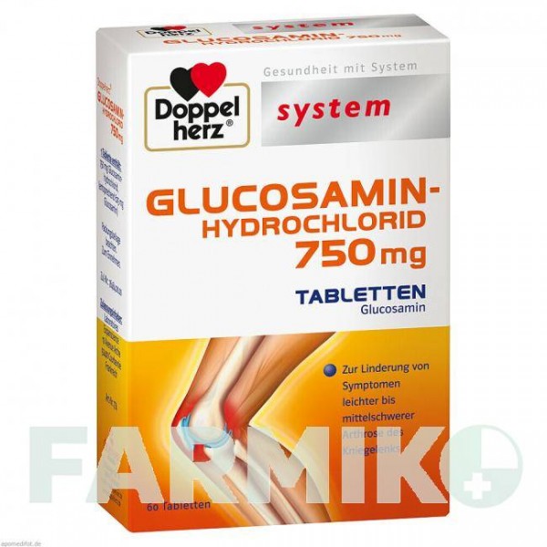 ДОППЕЛЬГЕРЦ (DOPPELHERZ) 750 мг таблетки 60 шт - Глюкозамин QUEISSER PHARMA