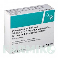ДОРЗОКОМП (DORZOCOMP) 20 мг/мл + 5 мг/мл капли 30x0,3 мл - Тимолол, Дорзоламид PHARMA STULLN