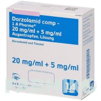 ДОРЗОЛАМІД (DORZOLAMID) 20 мг/мл + 5 мг/мл краплі 2x5 мл - Тимолол, Дорзоламід 1 A PHARMA