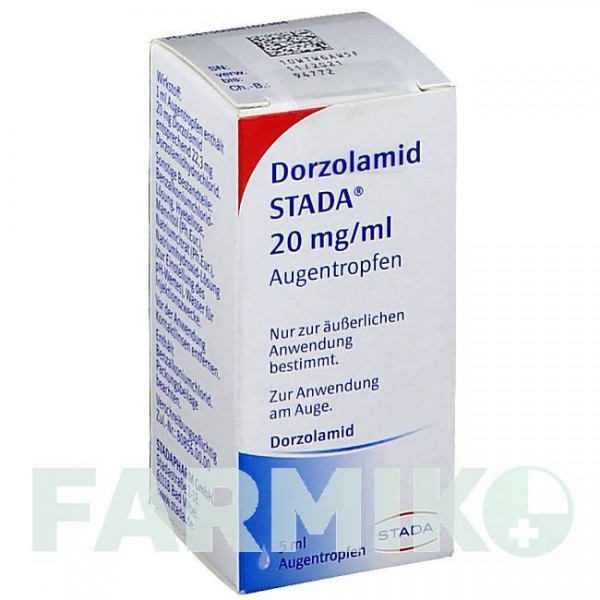 ДОРЗОЛАМИД (DORZOLAMID) 20 мг/мл капли 1x5 мл - Дорзоламид STADAPHARM
