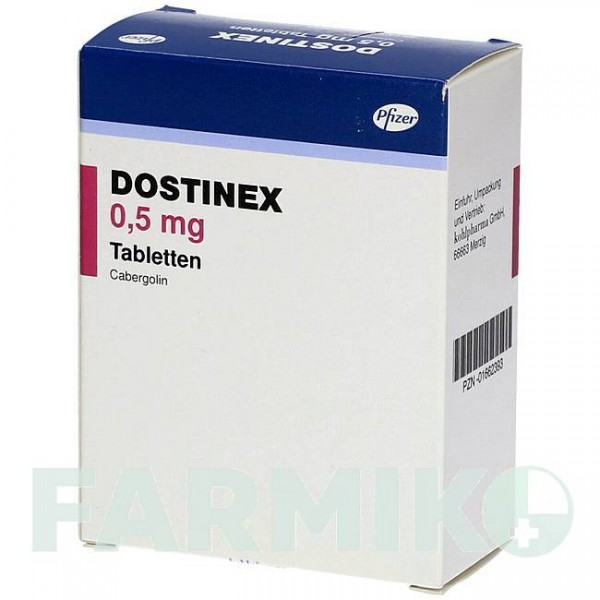 ДОСТИНЕКС (DOSTINEX) 0,5 мг таблетки 8 шт - Каберголин KOHLPHARMA