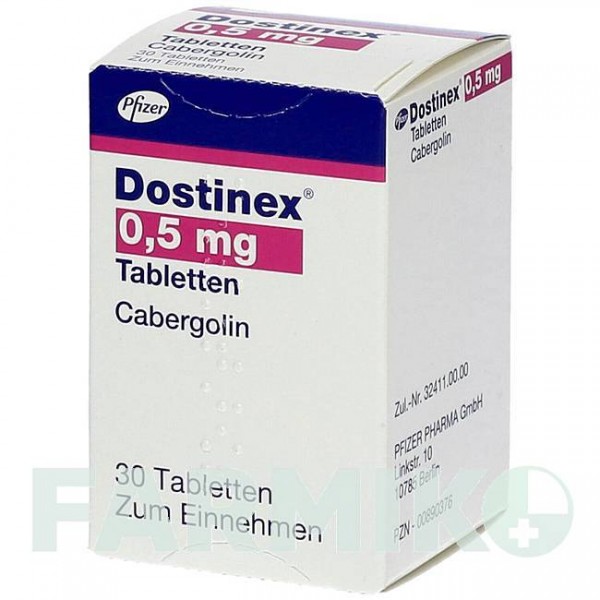 ДОСТИНЕКС (DOSTINEX) 0,5 мг таблетки 30 шт - Каберголин PFIZER