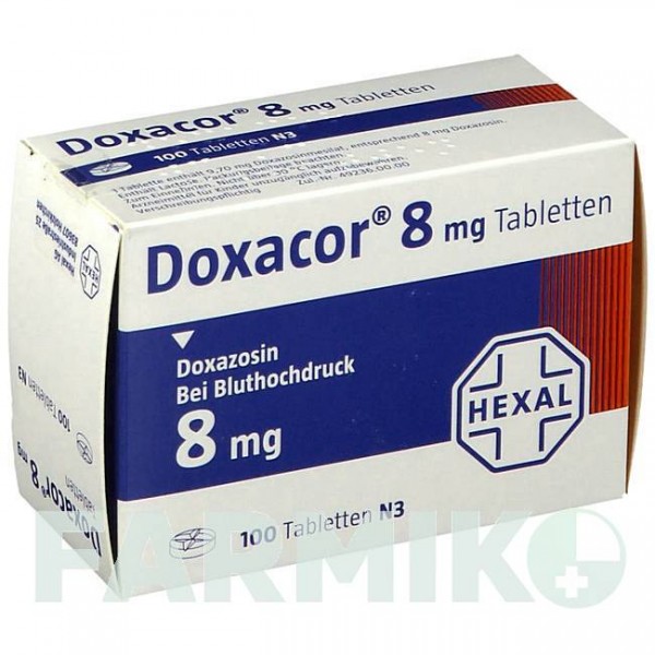 ДОКСАКОР (DOXACOR) 8 мг таблетки 100 шт - Доксазозин HEXAL