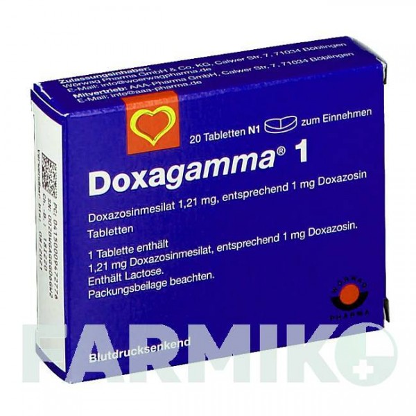 ДОКСАГАММА (DOXAGAMMA) 1 мг таблетки 20 шт - Доксазозин AAA - PHARMA
