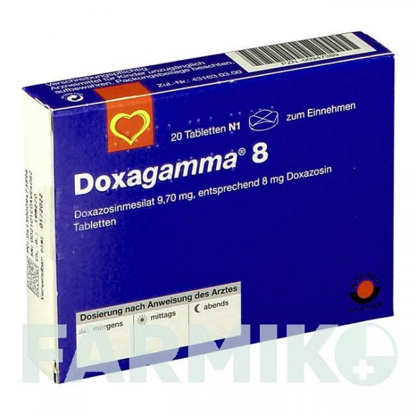 ДОКСАГАММА (DOXAGAMMA) 8 мг таблетки 20 шт - Доксазозин AAA - PHARMA